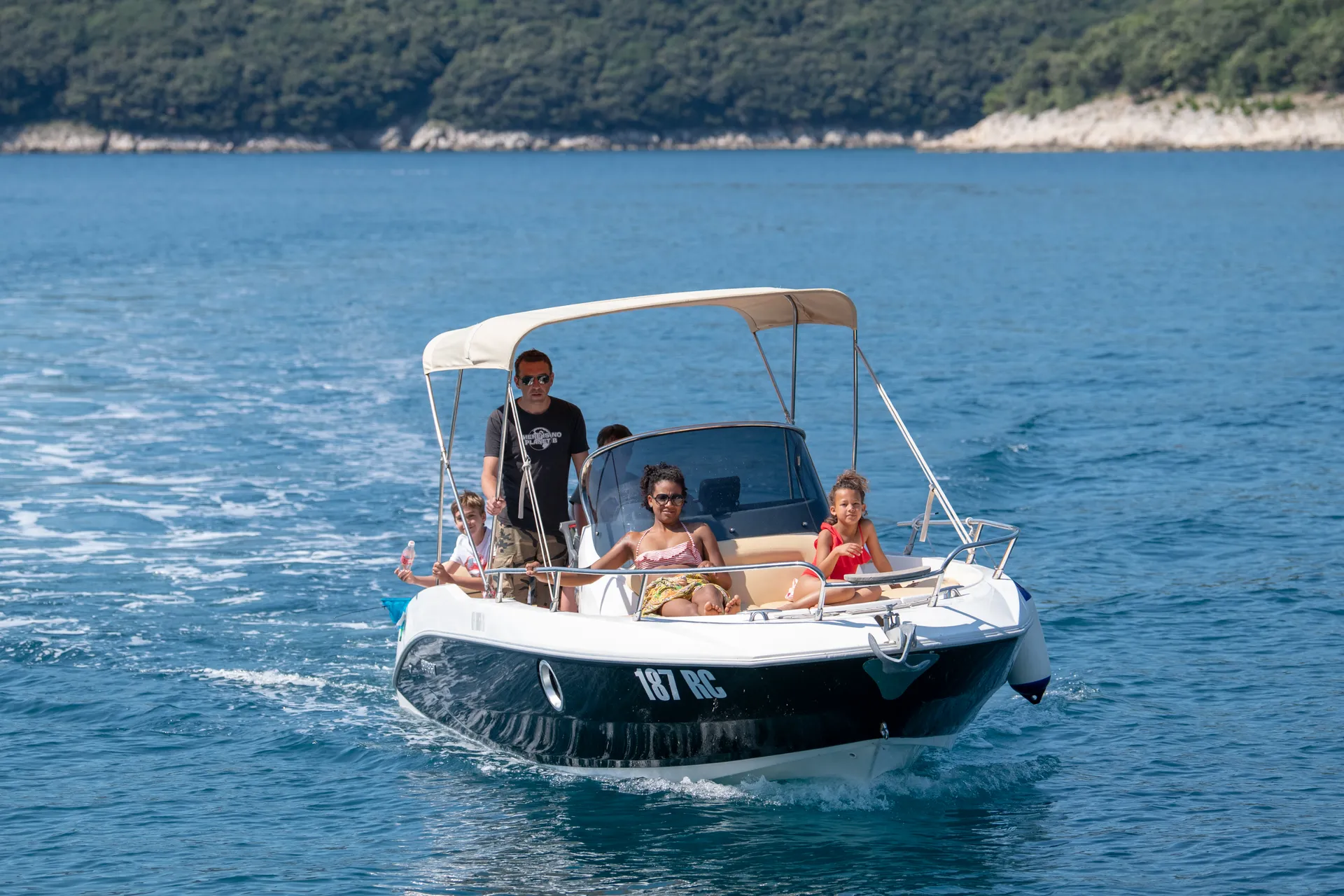 Sessa Key Largo 20 — licensed speedboat at Rabac harbour.