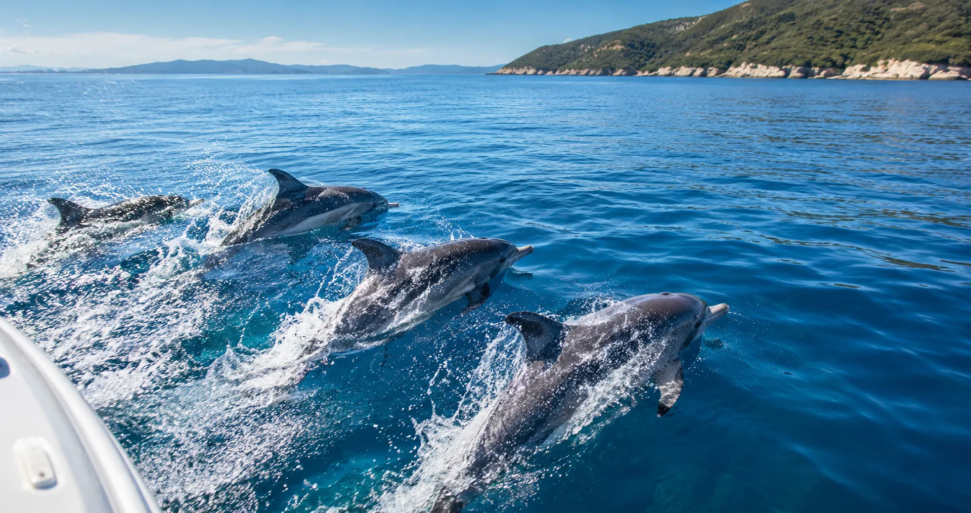 Mid-Kvarner water between Rabac and Cres — habitat of the resident bottlenose pod.